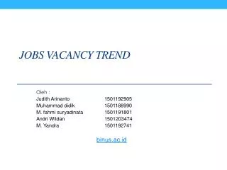 Jobs vacancy trend