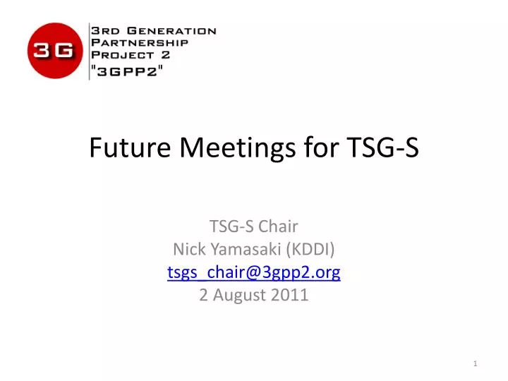 future meetings for tsg s