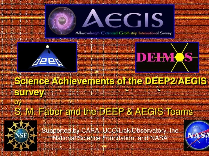 science achievements of the deep2 aegis survey by s m faber and the deep aegis teams