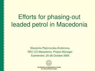 Efforts for phasing-out leaded petrol in Macedonia
