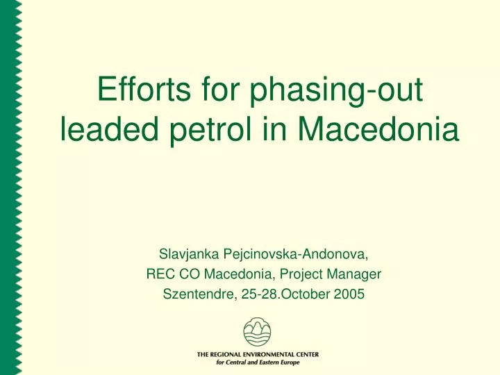 efforts for phasing out leaded petrol in macedonia