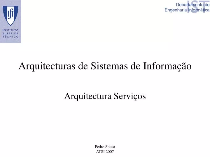 arquitecturas de sistemas de informa o
