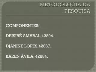 metodologia da pesquisa