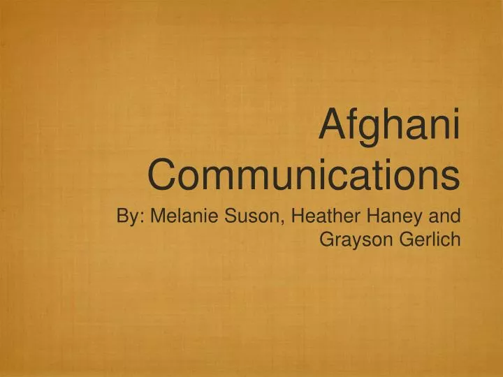 afghani communications