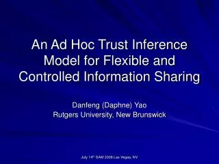 An Ad Hoc Trust Inference Model for Flexible and Controlled Information Sharing
