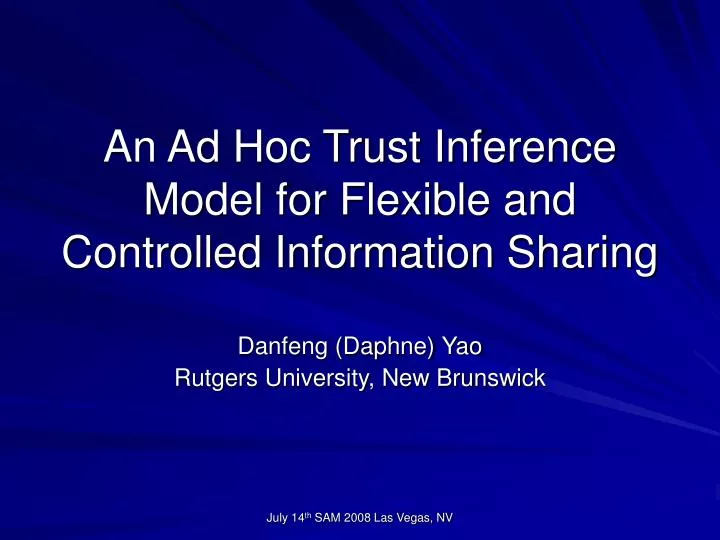 an ad hoc trust inference model for flexible and controlled information sharing