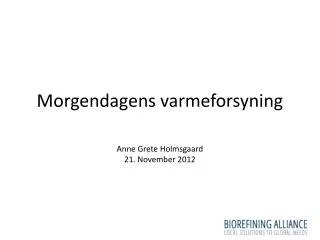morgendagens varmeforsyning