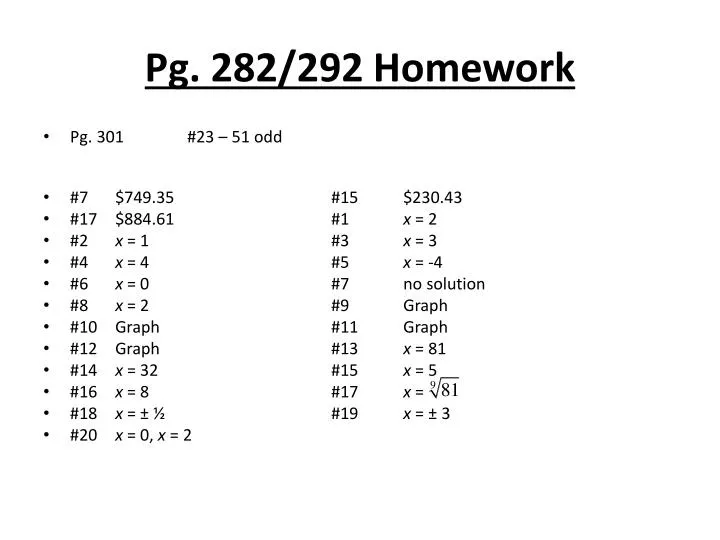 pg 282 292 homework