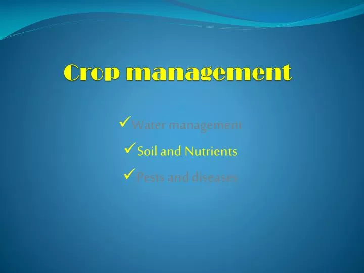 crop management