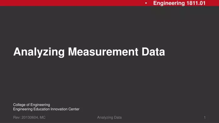 analyzing measurement data