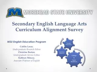 MSU English Education Program Caitlin Lacey , Undergraduate Research Fellow Christine Burton ,