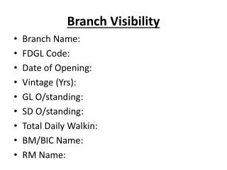 Branch Visibility