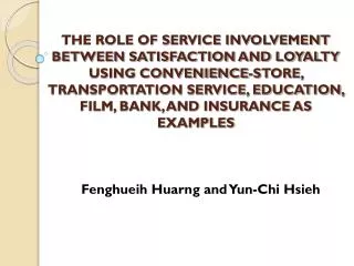 Fenghueih Huarng and Yun-Chi Hsieh