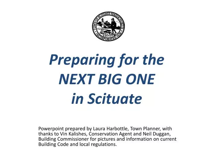 preparing for the next big one in scituate