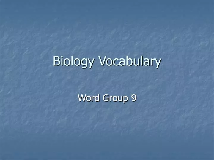 biology vocabulary