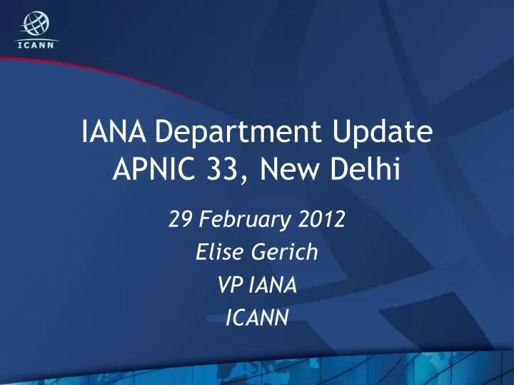 iana department update apnic 33 new delhi