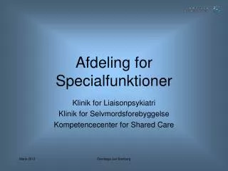 afdeling for specialfunktioner