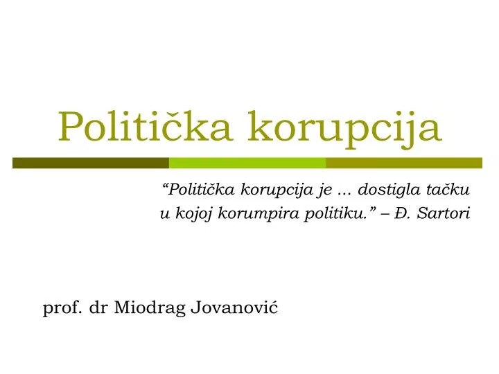 politi ka korupcija