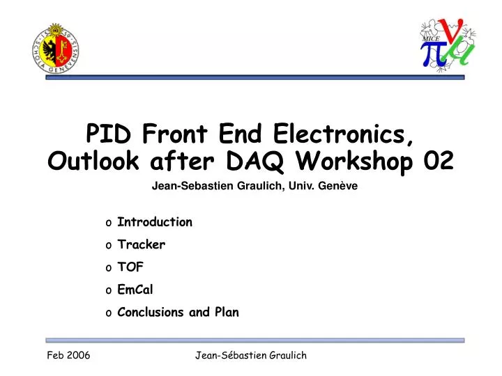 pid front end electronics outlook after daq workshop 02