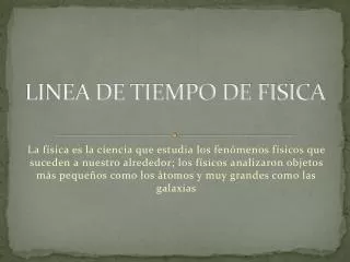 linea de tiempo de fisica