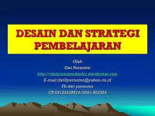 desain dan strategi pembelajaran