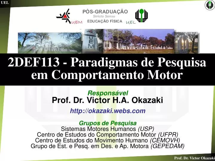 2def113 paradigmas de pesquisa em comportamento motor