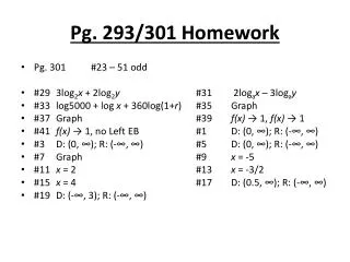 Pg. 293/301 Homework