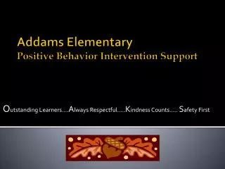 Addams Elementary Positive Behavior Intervention Support