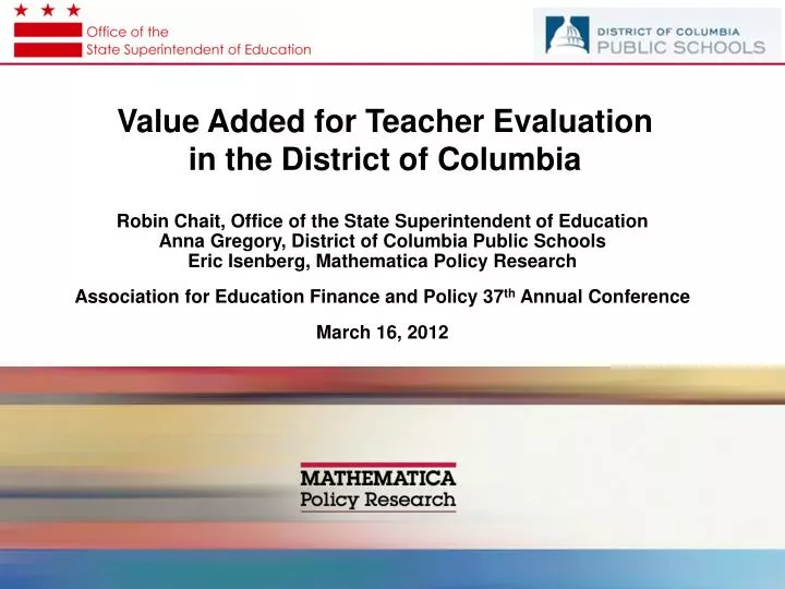 value added for teacher evaluation in the district of columbia