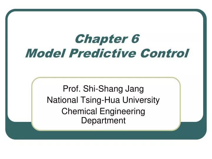 chapter 6 model predictive control