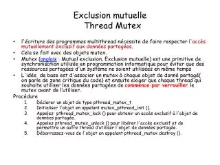 exclusion mutuelle thread mutex