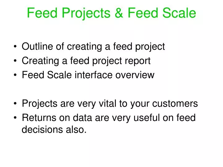 feed projects feed scale