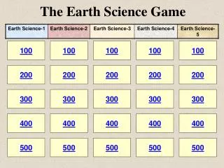 The Earth Science Game