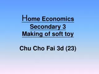 H ome Economics Secondary 3 Making of soft toy Chu Cho Fai 3d (23)