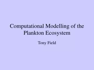 Computational Modelling of the Plankton Ecosystem