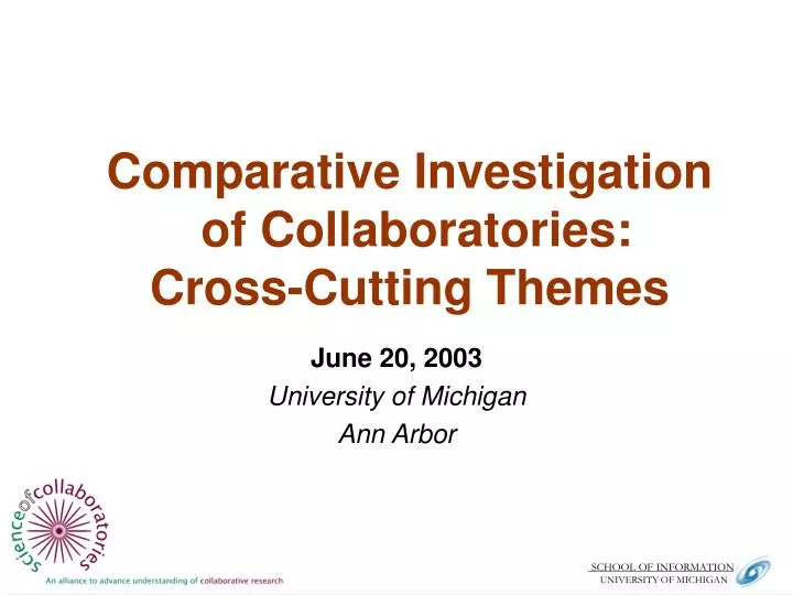 comparative investigation of collaboratories cross cutting themes