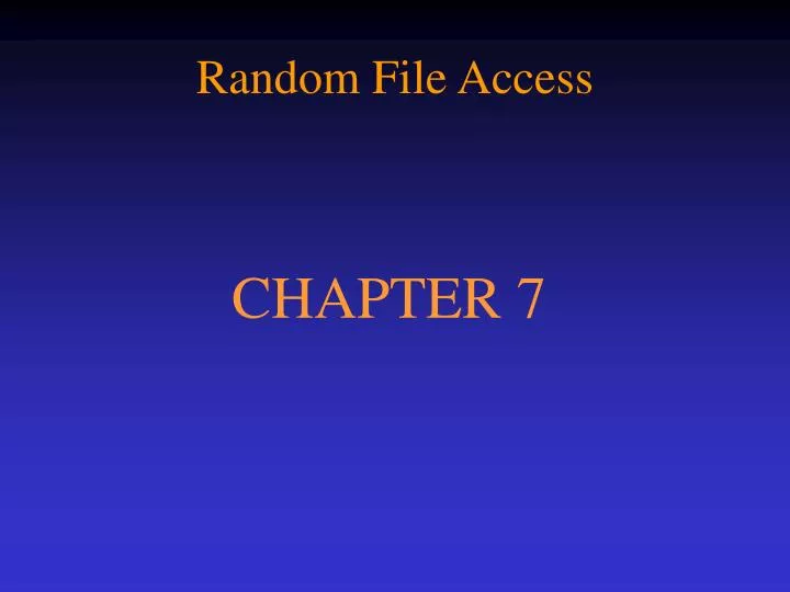 random file access