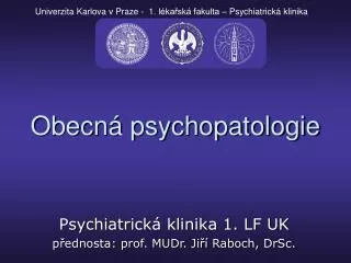 obecn psychopatologie