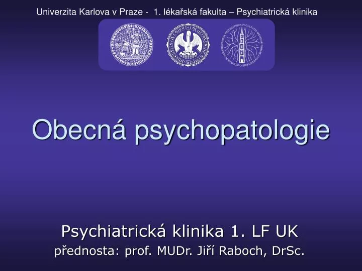 obecn psychopatologie