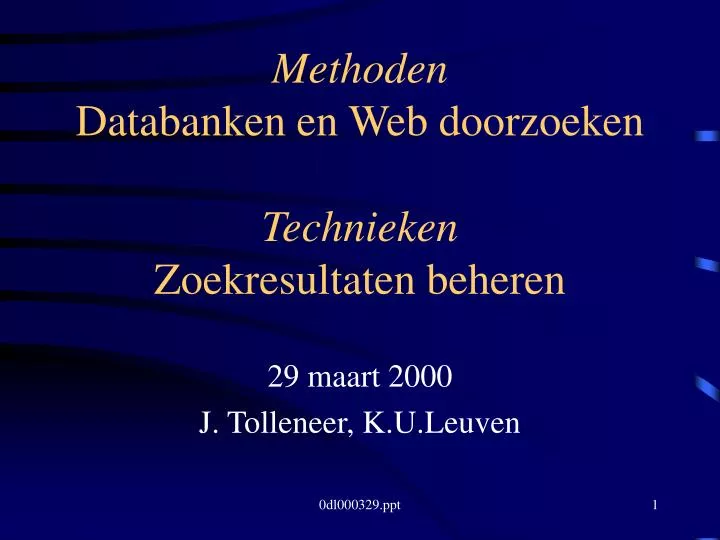 methoden databanken en web doorzoeken technieken zoekresultaten beheren