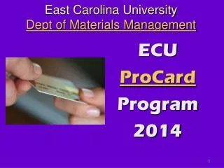 East Carolina University Dept of Materials Management