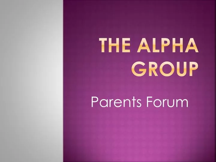 the alpha group