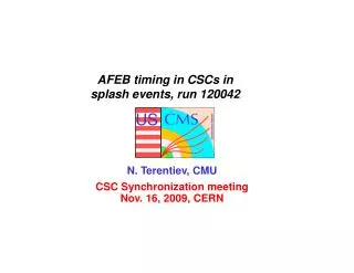 AFEB timing in CSCs in splash events, run 120042