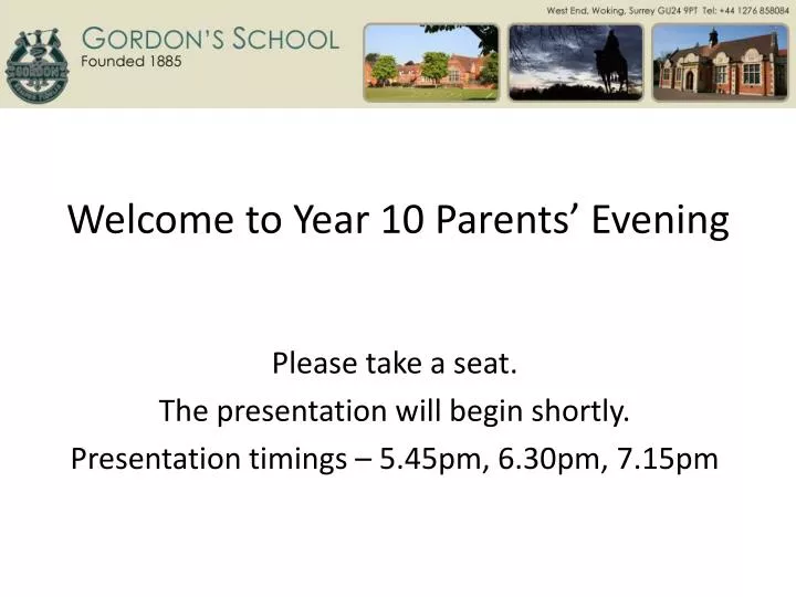 welcome to year 10 parents evening