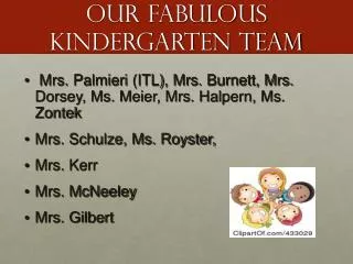 Our fabulous kindergarten team