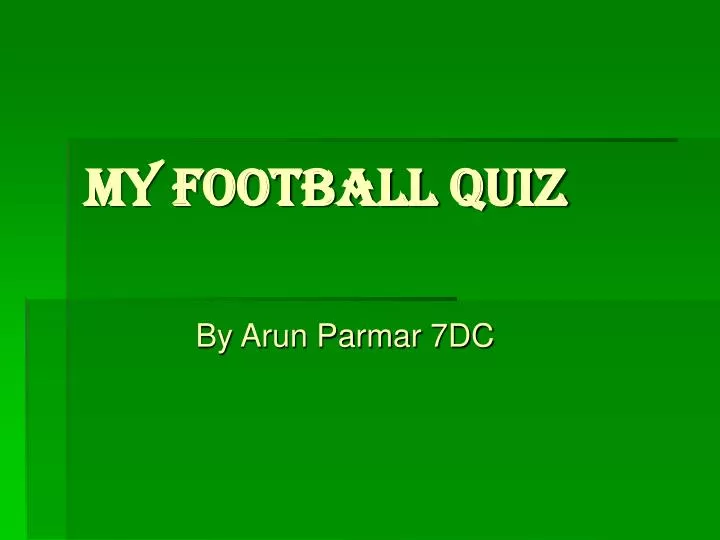 my football quiz