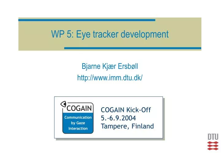 wp 5 eye tracker development
