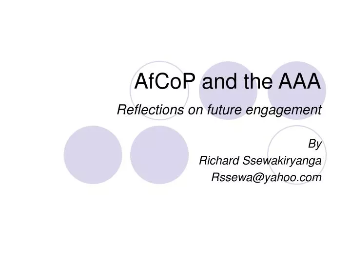 afcop and the aaa reflections on future engagement
