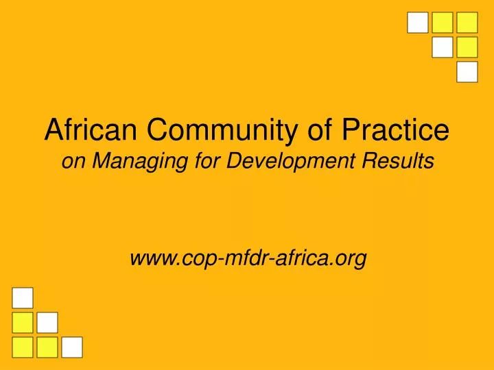 african community of practice on managing for development results