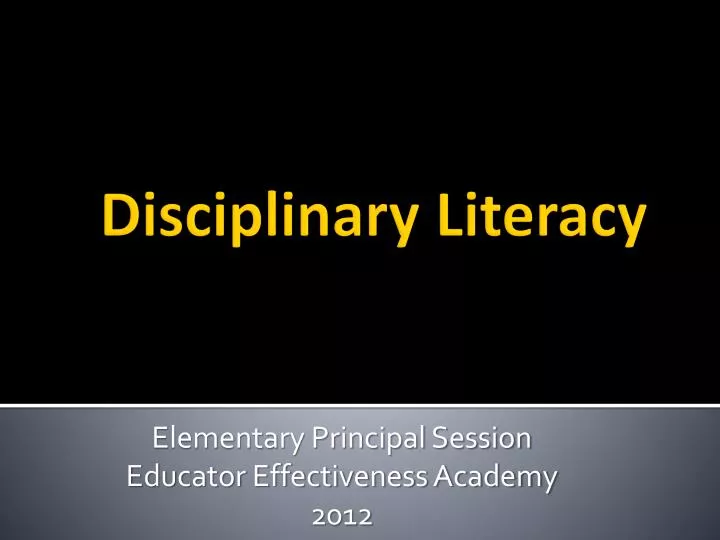 disciplinary literacy